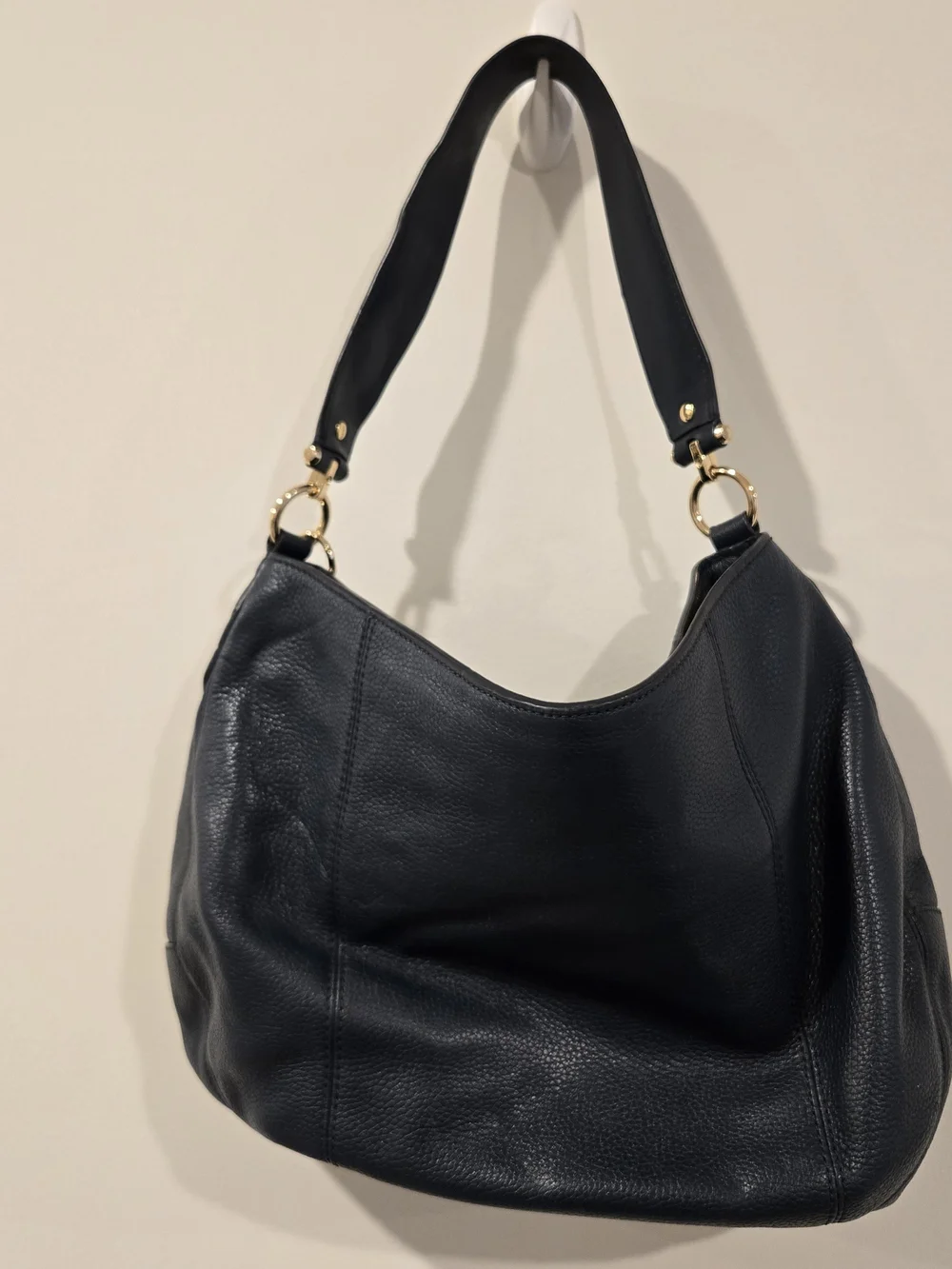 Michael Kors Navy Blue Hobo Handbag Shoulder Bag Purse Large